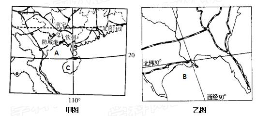 下图为世界某两个地区的局部图,读图回答下列问题:A、B两大海域有哪些共同的矿产资源?在其开发过程中遇到的困难有哪些?甲图中C岛东部沿 下图为世界某两个地区的局部图,读图回答下列问题:A、B两大海域有哪些共同的矿产资源?在其开发过程中遇到的困难有哪些?甲图中C岛东部沿