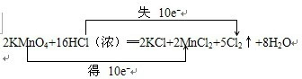 用KMnO4氧化密度为1.19g•cm-3.溶质质量分数为36.5%的HCl溶液.反应方程式如下:2KMnO4+16HCl═2KCl+2MnCl2+5Cl 魔方格