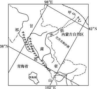 发源于祁连山的弱水经河西走廊,最终流入内蒙古自治区境内。下图为“河西走廊弱水流域简图”。读图回答下列问题。(1)该流域地处我国三大自然区的________区。( 发源于祁连山的弱水经河西走廊,最终流入内蒙古自治区境内。下图为“河西走廊弱水流域简图”。读图回答下列问题。(1)该流域地处我国三大自然区的________区。(