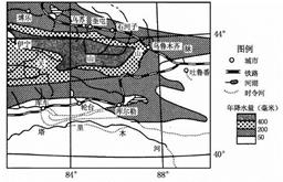 读图,完成下列问题。描述图示地区年降水量分布状况。描述图中城市分布的特点。简述导致塔里木河流域荒漠化发展的人为原因。 读图,完成下列问题。描述图示地区年降水量分布状况。描述图中城市分布的特点。简述导致塔里木河流域荒漠化发展的人为原因。