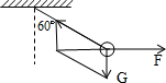 如图所示,轻绳悬挂一质量为m=2.0kg的小球,现对小球再施加一个力F,使小球静止在绳子与竖直方向成60°的位置上,g=10m/s2.若F为水平方向,求F 魔方格