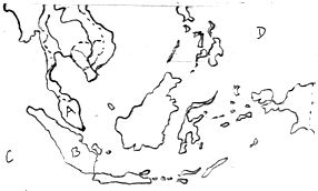 读东南亚地区图,回答下列问题.A为______半岛B为______岛C为______洋D为______洋图示区域最具世界意义的农业地区类型是____ 魔方格