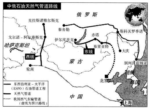 阅读材料,回答问题o材料一 20 1 0年9月27日,中俄原油管道工程正式竣工。石油管道西起俄罗斯斯科沃罗季诺分输站,东到我国的大庆,总长约为1 00 阅读材料,回答问题o材料一 20 1 0年9月27日,中俄原油管道工程正式竣工。石油管道西起俄罗斯斯科沃罗季诺分输站,东到我国的大庆,总长约为1 00