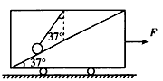 个装有固定斜面的小车静止在动摩擦因数μ=0.5的水平地面上,小球通过轻质细绳与车顶相连,细绳与竖直方向的夹角为370,斜面光滑,倾角也为370,已知 个装有固定斜面的小车静止在动摩擦因数μ=0.5的水平地面上,小球通过轻质细绳与车顶相连,细绳与竖直方向的夹角为370,斜面光滑,倾角也为370,已知