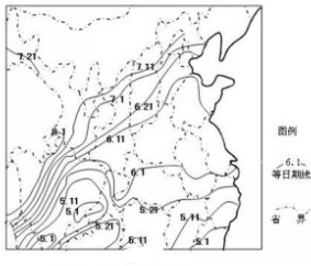 读2011年我国冬小麦收获期分布示意图,回答题。小题1:为监控焚烧作物秸秆着火点的分布,应使用的地理信息技术是A.GPSB.RSC.GISD.数字地球小题2:2 读2011年我国冬小麦收获期分布示意图,回答题。小题1:为监控焚烧作物秸秆着火点的分布,应使用的地理信息技术是A.GPSB.RSC.GISD.数字地球小题2:2