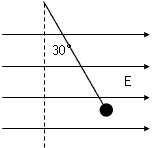 用一条绝缘细线悬挂一个带电小球,小球质量为m=1.0×10-2 kg,所带电荷量为q=+2.0×10-8 C,现加一水平方向的匀强电场。平衡时绝缘细 用一条绝缘细线悬挂一个带电小球,小球质量为m=1.0×10-2 kg,所带电荷量为q=+2.0×10-8 C,现加一水平方向的匀强电场。平衡时绝缘细