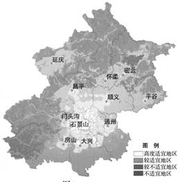 下图为北京市住宅开发适宜性评价图。读图,完成下列问题。小题1: 编制上图考虑的因素有①地形 ②科技水平 ③矿产地 ④交通条件 ⑤人口密度 ⑥公共服务设施A.①② 下图为北京市住宅开发适宜性评价图。读图,完成下列问题。小题1: 编制上图考虑的因素有①地形 ②科技水平 ③矿产地 ④交通条件 ⑤人口密度 ⑥公共服务设施A.①②