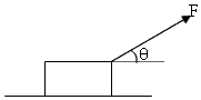 重量G=100N的物体置于水平面上,给物体施加一个与水平方向成θ=30°的拉力F,F=20N,物体仍处于静止状态,求:地面对物体的静摩擦力和支持力。 重量G=100N的物体置于水平面上,给物体施加一个与水平方向成θ=30°的拉力F,F=20N,物体仍处于静止状态,求:地面对物体的静摩擦力和支持力。