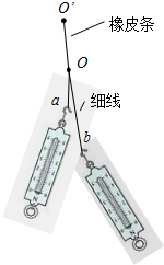 在“探究求合力的规律”的实验中,如图是一个同学某次实验用两弹簧秤通过细线Oa、Ob拉橡皮条OO′的情况,其中错误或不妥当之处有:______. 魔方格
