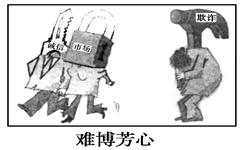 下面漫画《难博芳心》给企业的启示是( )A.在市场经济条件下,诚信与欺诈是不可分离的B.企业必须诚信经营,树立良好的信誉和形象C.必须把树立全民信用意识作为我 下面漫画《难博芳心》给企业的启示是( )A.在市场经济条件下,诚信与欺诈是不可分离的B.企业必须诚信经营,树立良好的信誉和形象C.必须把树立全民信用意识作为我