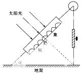 玉溪某同学对传统的太阳能热水器进行改造(如右图):将太阳能热水器集热板装在一个大玻璃箱里,并将热水器的支架改造成活动形式。12月22日正午,为使热水 玉溪某同学对传统的太阳能热水器进行改造(如右图):将太阳能热水器集热板装在一个大玻璃箱里,并将热水器的支架改造成活动形式。12月22日正午,为使热水