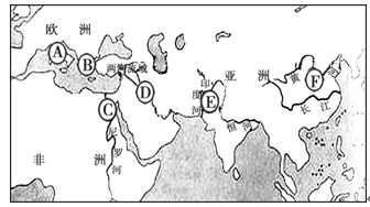 材料一如下图1.请写出图中字母所代表的四大文明古国名称及主要成就。 材料一如下图1.请写出图中字母所代表的四大文明古国名称及主要成就。