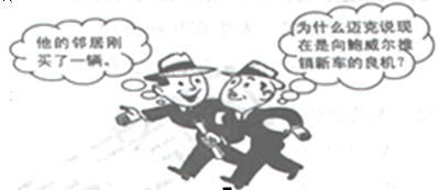 漫画《推销良机》中,汽车商迈克让推销员去向鲍威尔推销新车,是因为A.鲍威尔是个崇尚个性的人B.鲍威尔喜欢价廉物美的商品C.想让鲍威尔与邻居竞争提高售价 漫画《推销良机》中,汽车商迈克让推销员去向鲍威尔推销新车,是因为A.鲍威尔是个崇尚个性的人B.鲍威尔喜欢价廉物美的商品C.想让鲍威尔与邻居竞争提高售价
