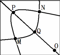 图中MQN为某纬线的一段,线PQO与MQN相垂直,MPN为部分晨昏线,O点所在纬线自转线速度最大。读图回答下列各题。小题1:当弧MQN为一年中最长时 A.P点的 图中MQN为某纬线的一段,线PQO与MQN相垂直,MPN为部分晨昏线,O点所在纬线自转线速度最大。读图回答下列各题。小题1:当弧MQN为一年中最长时 A.P点的
