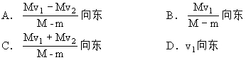 图5-12,质量为m的人立于平板车上,人与车的总质量为M,人与车以速度v1在光滑水平面上向东运动。当此人相对于车以速度v2竖直跳起时,车的速度变为: ( ) 图5-12,质量为m的人立于平板车上,人与车的总质量为M,人与车以速度v1在光滑水平面上向东运动。当此人相对于车以速度v2竖直跳起时,车的速度变为: ( )