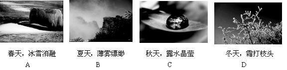 我们身边有许多美丽的自然现象,如图所示属于凝华现象的是 我们身边有许多美丽的自然现象,如图所示属于凝华现象的是