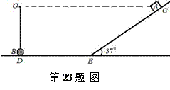 如图所示,小球B用轻绳悬挂于O点,球B恰好与水平地面D点接触,水平地面与斜面连接处E可视为一小段圆弧,水平地面DE部分长度L=3.5m。一质量为m的滑块A(可视 如图所示,小球B用轻绳悬挂于O点,球B恰好与水平地面D点接触,水平地面与斜面连接处E可视为一小段圆弧,水平地面DE部分长度L=3.5m。一质量为m的滑块A(可视