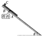 如图所示,在倾角θ=37°的足够长的光滑斜面上,质量都为M=2kg的长方体板A和B之间夹有少许炸药,在B的上表面左端叠放有一质量m=1kg的物体C( 如图所示,在倾角θ=37°的足够长的光滑斜面上,质量都为M=2kg的长方体板A和B之间夹有少许炸药,在B的上表面左端叠放有一质量m=1kg的物体C(