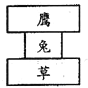 如果用一个图形来表示生态系统中兔、鹰、草三者之间的数量关系,你认为正确的图是A.B.C.D. 魔方格