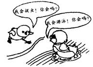 观察右边漫画,探究下列问题。小鸡和小鸭的对话给我们什么启示?正确认识和评价自己,是我们成熟的标志。我们可以通过那些途径认识自己呢?( 观察右边漫画,探究下列问题。小鸡和小鸭的对话给我们什么启示?正确认识和评价自己,是我们成熟的标志。我们可以通过那些途径认识自己呢?(