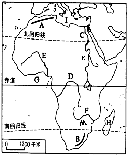读“非洲地形、河流图”,完成下列各题.写出图中字母代表地理事物的名称:G______湾,H______岛,I______海,C______河.K、M