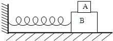 如图,两长方体木块A和B叠放在光滑水平面上,质量分别为m和M,A与B之间的最大静摩擦力为f,B与劲度系数为k的水平轻质弹簧连接构成弹