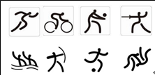 该图是2008年北京奥运会部分体育项目的图示,其构思主要取材于A.楷书B.草书C.小篆D.行书 该图是2008年北京奥运会部分体育项目的图示,其构思主要取材于A.楷书B.草书C.小篆D.行书