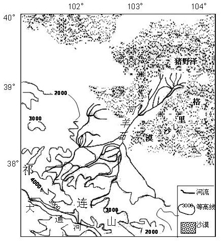 石羊河流经甘肃省中部,流域内灌溉农业较发达、生态环境问题严重。根据下列材料,结合所学知识。完成1~4题。 材料一:石羊河流域示意图 材料二: 石羊河流经甘肃省中部,流域内灌溉农业较发达、生态环境问题严重。根据下列材料,结合所学知识。完成1~4题。 材料一:石羊河流域示意图 材料二: