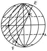 读“太阳光照图”,回答下列问题。(20分)在图上画出太阳照射光线。图中EF线的名称叫_____。(晨线、昏线) 读“太阳光照图”,回答下列问题。(20分)在图上画出太阳照射光线。图中EF线的名称叫_____。(晨线、昏线)