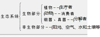 生态系统生物部分植物--()()--消费者细菌、真菌--()非生物部分--(). 魔方格