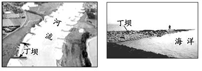 图所示的水工建筑,它一端与海(河)岸相接,另一端伸到水域中,与堤岸构成“丁”字形,故名“丁坝”。读图,完成小题。“丁坝”的主要作用是( )A.减弱海(河)堤被侵 图所示的水工建筑,它一端与海(河)岸相接,另一端伸到水域中,与堤岸构成“丁”字形,故名“丁坝”。读图,完成小题。“丁坝”的主要作用是( )A.减弱海(河)堤被侵
