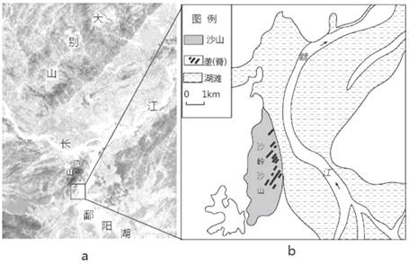 鄱阳湖地区夏季的风向、降水等受西太平洋副热带高压脊位置变化的影响。鄱阳湖汛期水位上升,湖面辽阔;枯水期水位下降,水流归槽成为槽江。图中的沙岭沙山(29.5°N附 鄱阳湖地区夏季的风向、降水等受西太平洋副热带高压脊位置变化的影响。鄱阳湖汛期水位上升,湖面辽阔;枯水期水位下降,水流归槽成为槽江。图中的沙岭沙山(29.5°N附