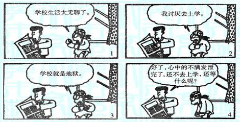 某中学生英语刊物举办《学校生活》征文活动,请根据下面四幅图画的内容,写一篇100词左右的短文应征,可适当发表自己的观点。注意:1.图中人物小芳和爸爸; 2.参考 某中学生英语刊物举办《学校生活》征文活动,请根据下面四幅图画的内容,写一篇100词左右的短文应征,可适当发表自己的观点。注意:1.图中人物小芳和爸爸; 2.参考
