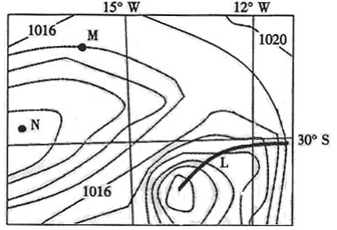 下图为某地区海平面等压线分布图,相邻两条线的等压差为2 hPa,L为锋面且是图示中唯一能形成锋面的位置。读图,结合所学知识,完成下列各题。小题1 下图为某地区海平面等压线分布图,相邻两条线的等压差为2 hPa,L为锋面且是图示中唯一能形成锋面的位置。读图,结合所学知识,完成下列各题。小题1