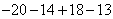 计算:-4÷-×;-20+--13;-22+|5-8|+24÷×;÷(-5 计算:-4÷-×;-20+--13;-22+|5-8|+24÷×;÷(-5