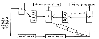 下面是大气对地面的保温作用示意图。读图,回答问题。小题1:图中太阳辐射、地面辐射、大气辐射、大气逆辐射的数码代号按顺序依次是 ( )A.①②③④B.③④②①C. 下面是大气对地面的保温作用示意图。读图,回答问题。小题1:图中太阳辐射、地面辐射、大气辐射、大气逆辐射的数码代号按顺序依次是 ( )A.①②③④B.③④②①C.