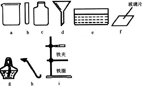 现有下列实验仪器,如图所示:写出仪器名称a______,g______;给仪器b中的液体加热时,液体的体积不能超过其容积的______;用所给... 魔方格