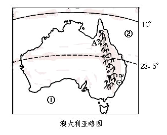 33.读澳大利亚略图,分析回答问题。图中,南回归线穿过澳大利亚的________。图中数字①是________洋;数字②是_______ 洋 33.读澳大利亚略图,分析回答问题。图中,南回归线穿过澳大利亚的________。图中数字①是________洋;数字②是_______ 洋