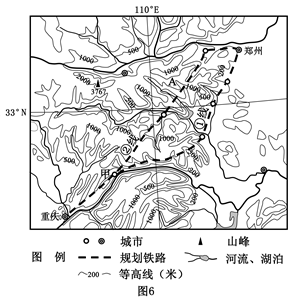 图6是“我国郑渝高速铁路规划图”,读图回答下题。夏秋季节,①线经过的甲地附近有夜间多雨的现象。关于其原因的叙述,不正 图6是“我国郑渝高速铁路规划图”,读图回答下题。夏秋季节,①线经过的甲地附近有夜间多雨的现象。关于其原因的叙述,不正