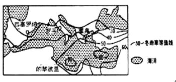 读“地中海地区冬雨率等值线图”,回答完成下列各题。小题1:图式城市中全年降水量最少的是 A.的黎波里B. 读“地中海地区冬雨率等值线图”,回答完成下列各题。小题1:图式城市中全年降水量最少的是 A.的黎波里B.