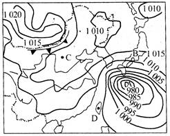 图为亚洲部分地区9月份某时的地面等压线天气图,读图回答下列问题。图中A天气系统不断向东偏北移动,使B城市出现了狂风暴雨的天气,试判 图为亚洲部分地区9月份某时的地面等压线天气图,读图回答下列问题。图中A天气系统不断向东偏北移动,使B城市出现了狂风暴雨的天气,试判