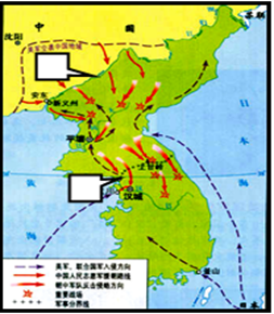 观察下图,请将英文字母代号填在图中相应的方框内。《朝鲜停战协定》签订地点:A、板门店中国人民志愿军入朝作战跨过的大江:B、鸭绿江 观察下图,请将英文字母代号填在图中相应的方框内。《朝鲜停战协定》签订地点:A、板门店中国人民志愿军入朝作战跨过的大江:B、鸭绿江