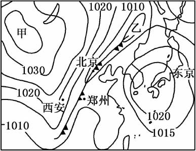 下图为某日海平面等压线分布图,读图回答下列问题。(16分)(1)从气压分布状况看,甲处为,乙处为,图中甲、乙两处之间最大气压差可能为百帕(选择填空)。(6分)A 下图为某日海平面等压线分布图,读图回答下列问题。(16分)(1)从气压分布状况看,甲处为,乙处为,图中甲、乙两处之间最大气压差可能为百帕(选择填空)。(6分)A