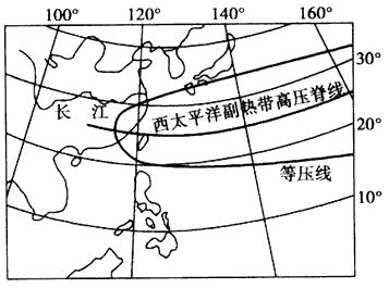 我国东部地区的主要锋面雨带,通常位于西太平洋副热带高压脊线以北5—8个纬度距离处,并随西太平洋副热带高压的北进南退而移动。下图为“西太平洋副热带高压 我国东部地区的主要锋面雨带,通常位于西太平洋副热带高压脊线以北5—8个纬度距离处,并随西太平洋副热带高压的北进南退而移动。下图为“西太平洋副热带高压