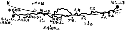 “中国人的景观大道”是指从上海一直延伸到西藏樟木友谊桥的318国道。这条大致分布在Q纬线附近的带状景观长廊,几乎整合了中国所有类型的自然景观及人文景观。读图回答 “中国人的景观大道”是指从上海一直延伸到西藏樟木友谊桥的318国道。这条大致分布在Q纬线附近的带状景观长廊,几乎整合了中国所有类型的自然景观及人文景观。读图回答