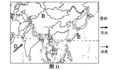 读亚洲部分地区图(如图11),完成下列各题。A 地气候类型为;其自然带为;限制B地农业发展的主要因素是,2010年B地出现了多年少 读亚洲部分地区图(如图11),完成下列各题。A 地气候类型为;其自然带为;限制B地农业发展的主要因素是,2010年B地出现了多年少