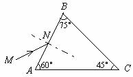 如图所示,是一种折射率n=1.5的棱镜,用于某种光学仪器中,现有一束光线沿MN方向射到棱镜的AB面上,入射角的大小,求:光在棱镜中传播的速率。画出 如图所示,是一种折射率n=1.5的棱镜,用于某种光学仪器中,现有一束光线沿MN方向射到棱镜的AB面上,入射角的大小,求:光在棱镜中传播的速率。画出