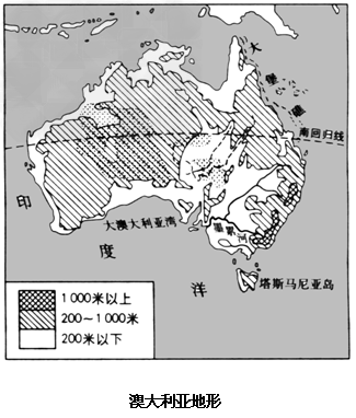 读澳大利亚地形分布图,回答:__________ 线穿过中部;西部是_______洋、东部是_______洋,从经度位置来说位于_____ 读澳大利亚地形分布图,回答:__________ 线穿过中部;西部是_______洋、东部是_______洋,从经度位置来说位于_____