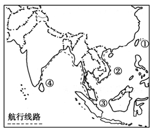 海上丝绸之路(陶瓷之路)是古代中国与外国交通贸易和文化交往的海上通道,该路主要以南海为中心,所以又称南海丝绸之路。读海上丝绸之路示意图,完成下列问题小题1:①地 海上丝绸之路(陶瓷之路)是古代中国与外国交通贸易和文化交往的海上通道,该路主要以南海为中心,所以又称南海丝绸之路。读海上丝绸之路示意图,完成下列问题小题1:①地