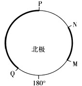 下图示意沿50°纬线的海陆分布状况,图中数字表示经度,P,Q之间和M,N之间为陆地。读图回答1~2题1、P,Q,M,N四地中 下图示意沿50°纬线的海陆分布状况,图中数字表示经度,P,Q之间和M,N之间为陆地。读图回答1~2题1、P,Q,M,N四地中